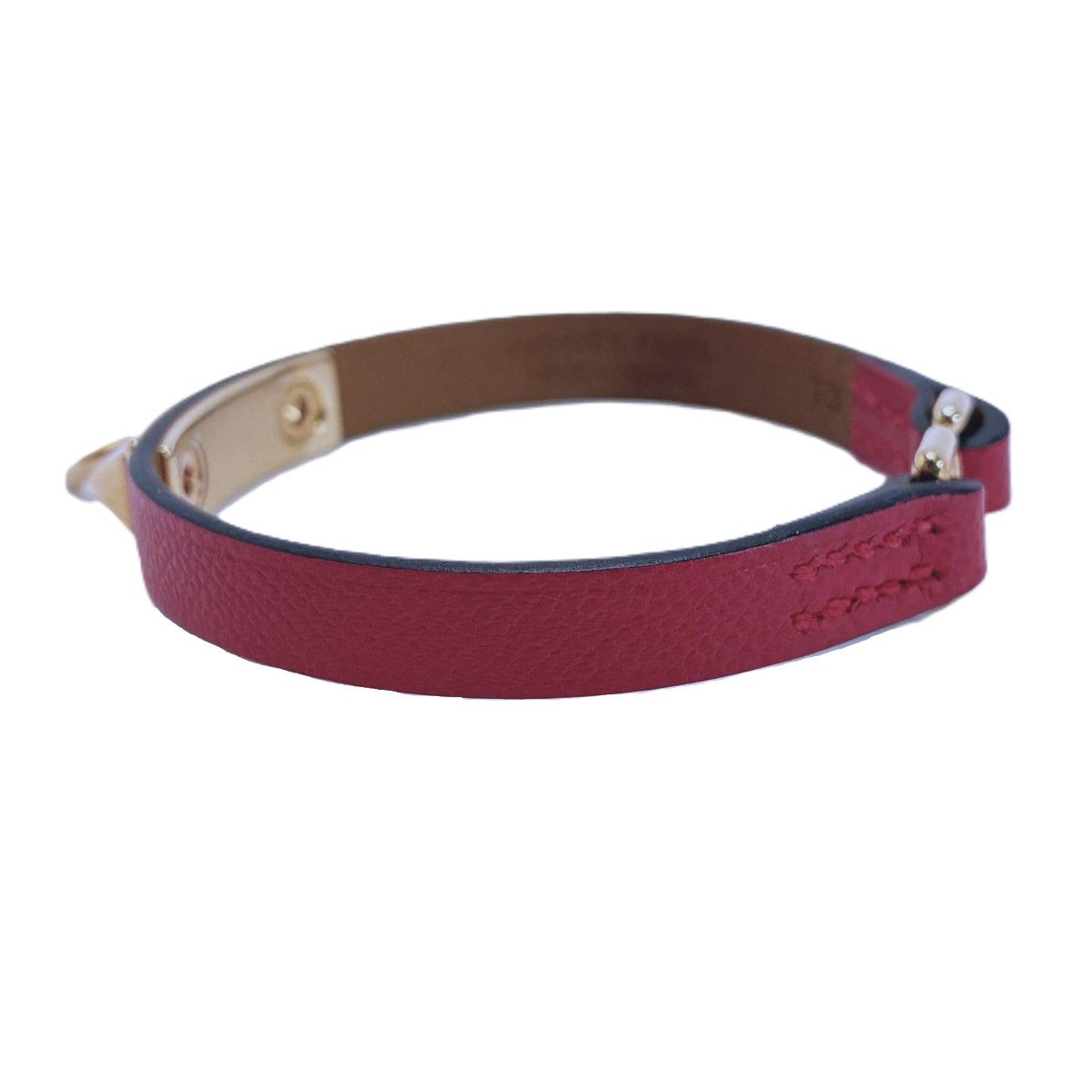 Hermes Leather Bracelet Mini Rival Shocking Pink — view 3