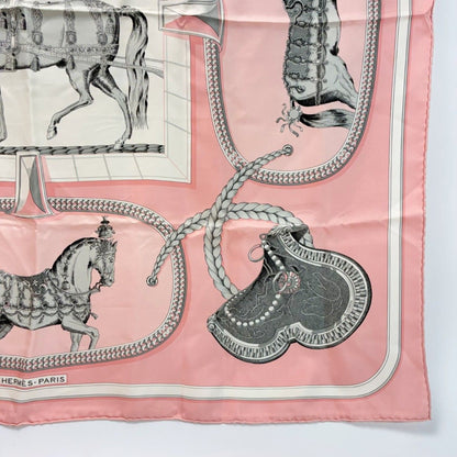 Hermes Grand Apparat Scarf Silk 100% Pink — view 5