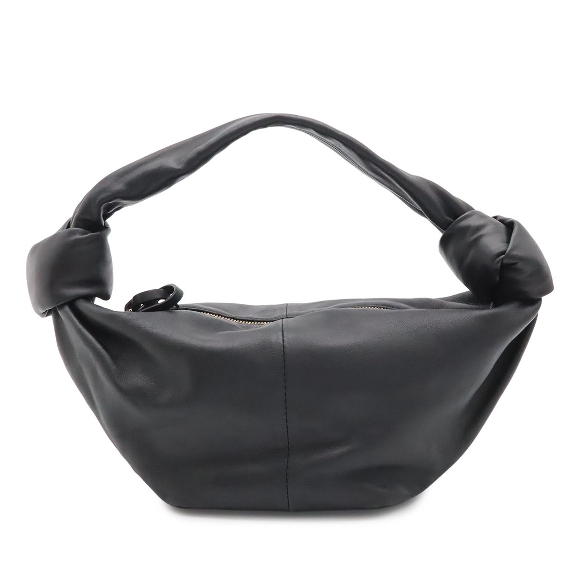 Bottega Veneta Double Knot Handbag Leather Black Gold