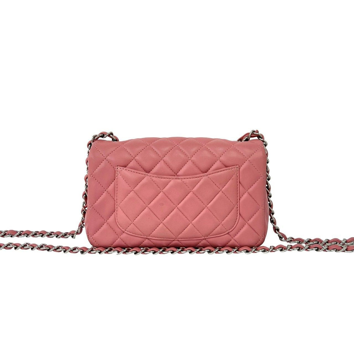 Chanel Quilted CC Logo Lambskin Leather Chain Shoulder Bag Pink — view 3