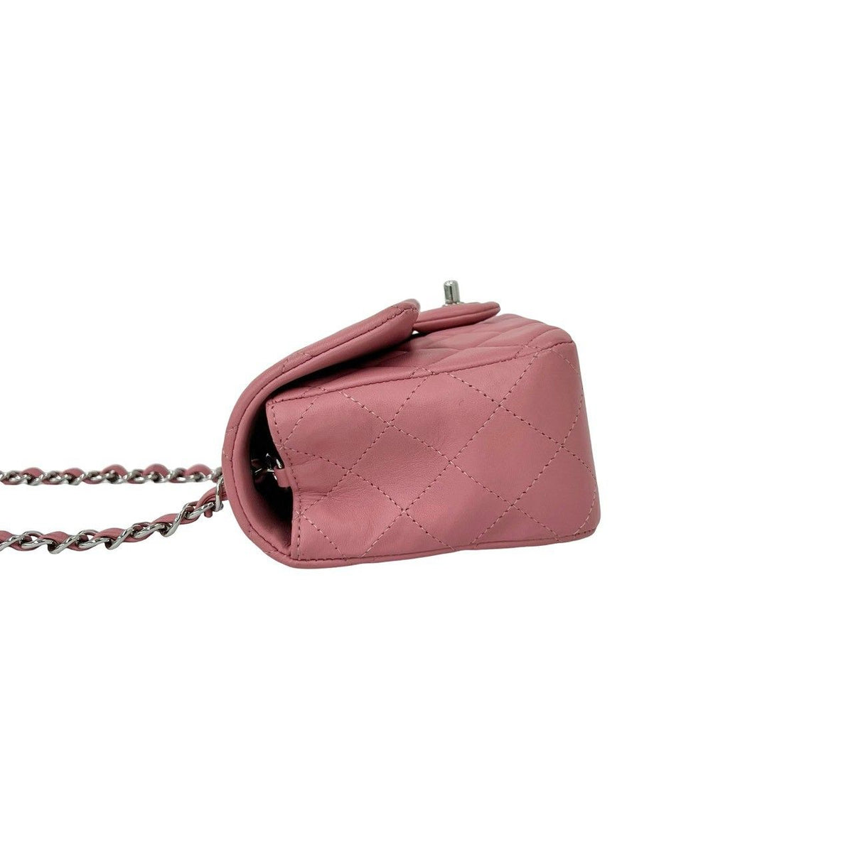 Chanel Quilted CC Logo Lambskin Leather Chain Shoulder Bag Pink — view 5