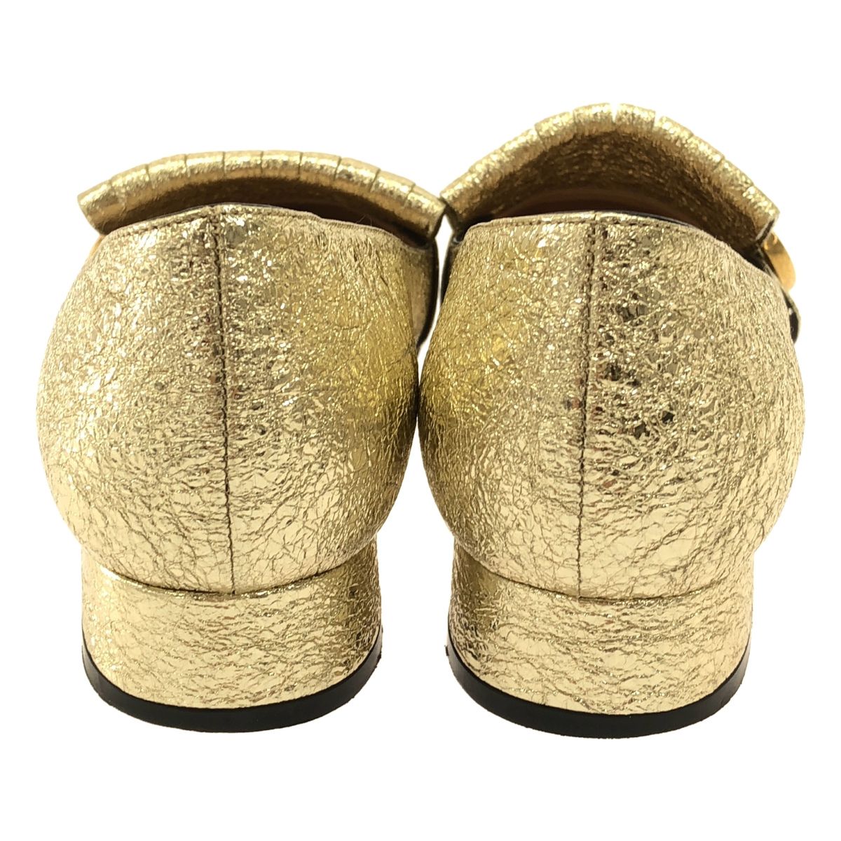 Gucci GG Marmont Metallic Tassel Pumps Gold Heels — view 3