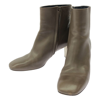 Celine by Phoebe Philo Metal Heels Side Zip Leather Boots Gray