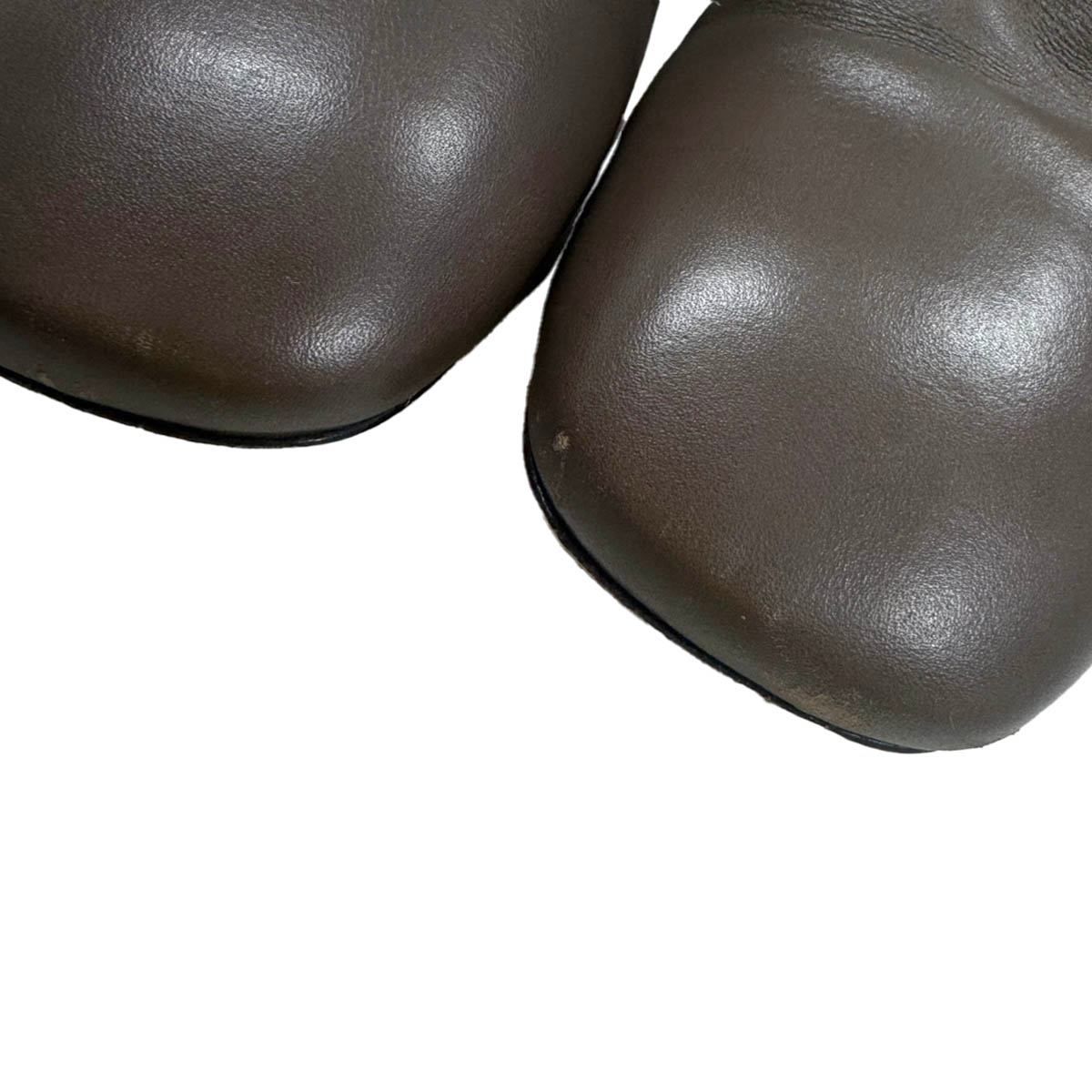 Celine by Phoebe Philo Metal Heels Side Zip Leather Boots Gray — view 7