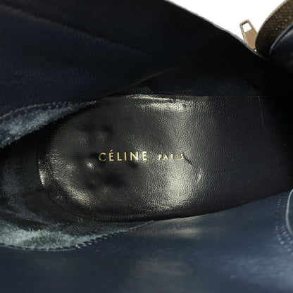 Celine by Phoebe Philo Metal Heels Side Zip Leather Boots Gray — view 5