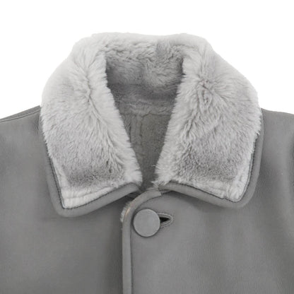 Celine by Phoebe Philo Reversible Shearling Coat 2 Gray 40 — view 6