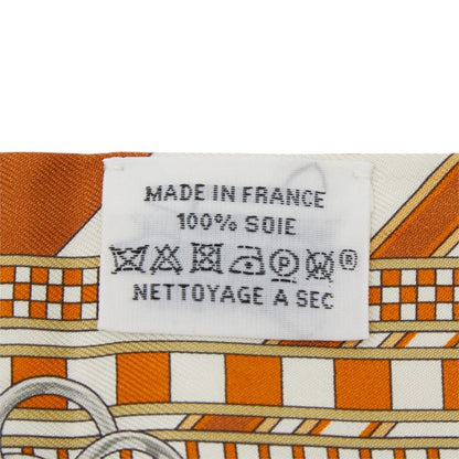 Hermes Twilly Brides Et Gray Bridle and Charm Scarf Beige Multicolor Silk — view 4