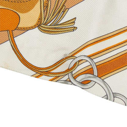 Hermes Twilly Brides Et Gray Bridle and Charm Scarf Beige Multicolor Silk — view 2