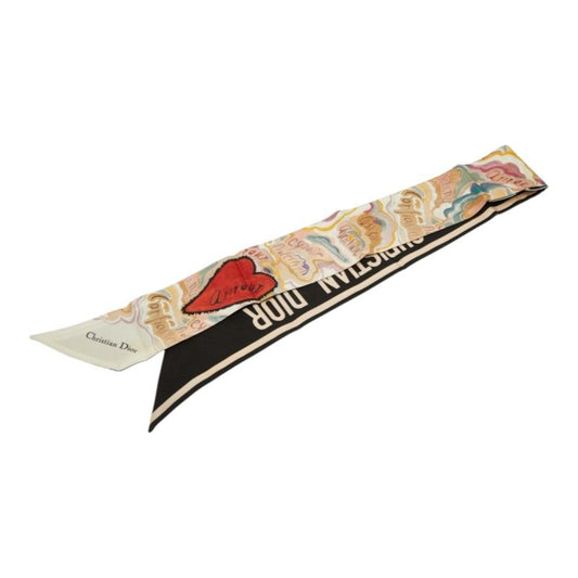 Dior Amore Mitzah Scarf Black Multicolor Silk