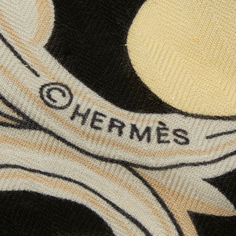 Hermes Carre Jean 135 Animaux Solaires Sun Animals Shawl Large Format Black — view 7