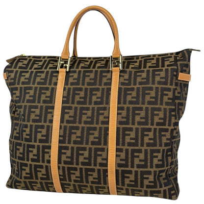 Fendi Handbag Zucca Pattern Tote Canvas Brown