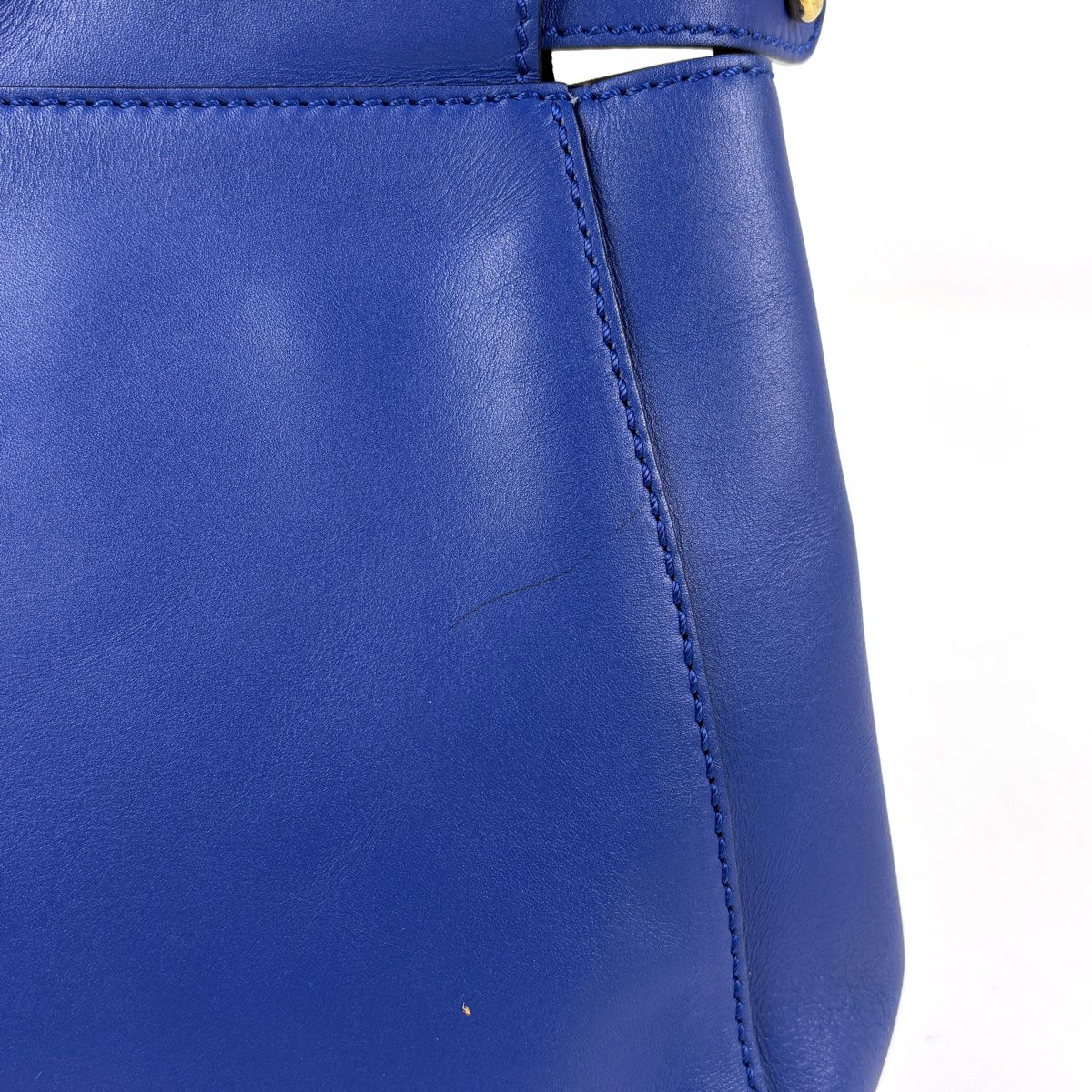 Fendi Peekaboo 2-Way Shoulder Bag Pecan Leather Blue — view 4