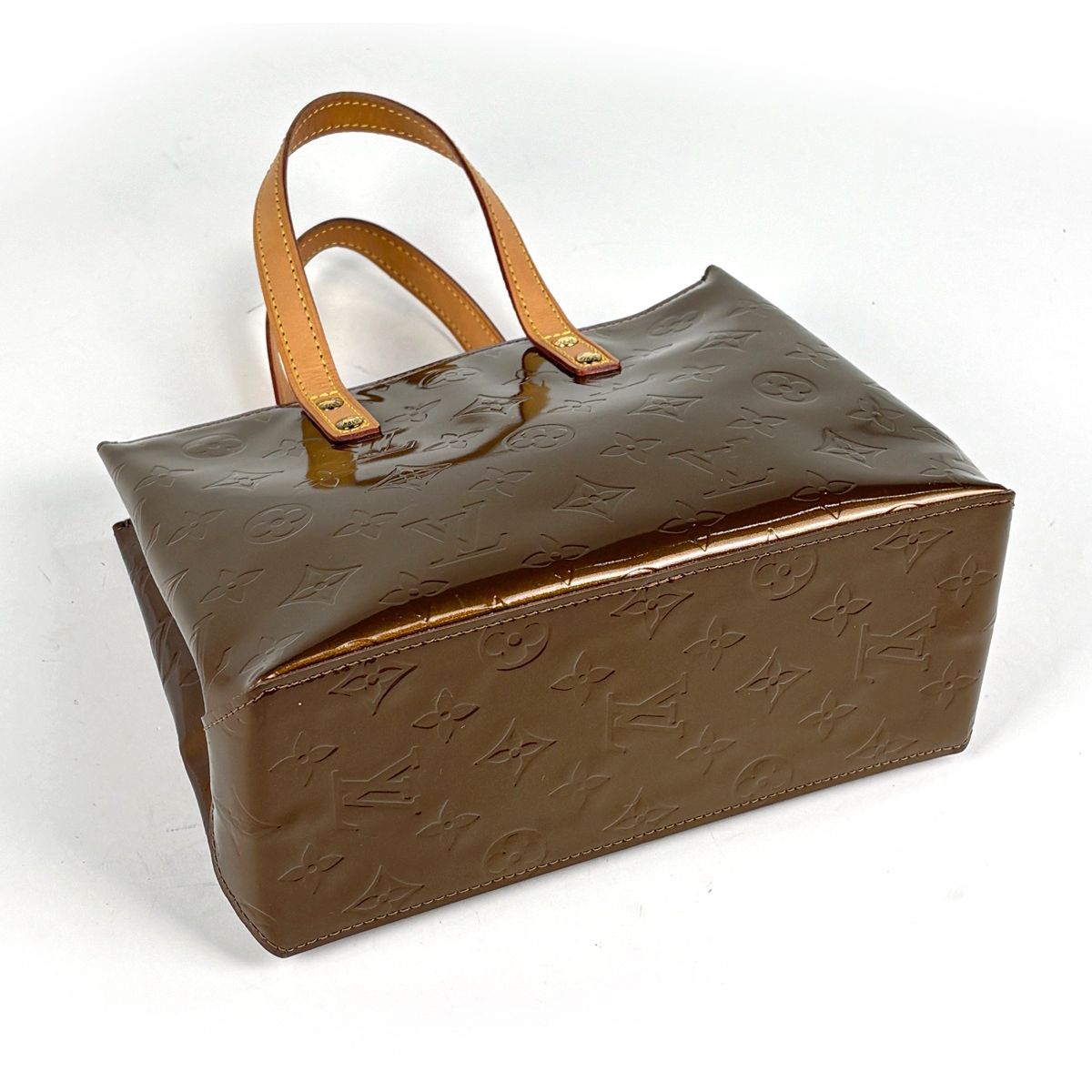 Louis Vuitton Reade PM Tote Bag Patent Monogram Vernis Blanc — view 2