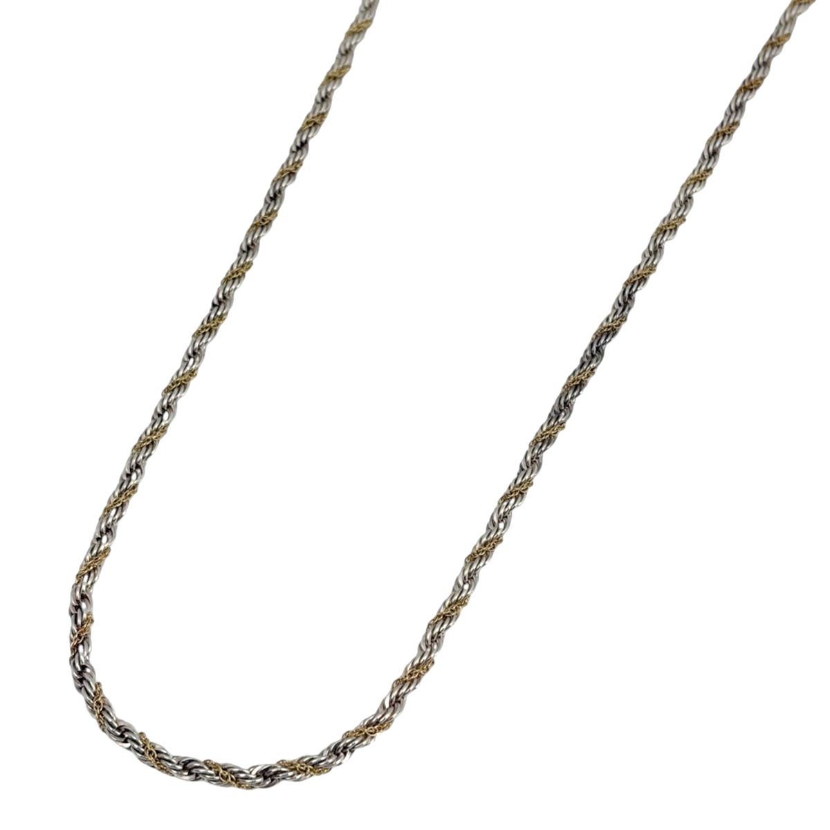 Tiffany & Co Necklace Twist Rope Combination 18k Sterling Silver Gold