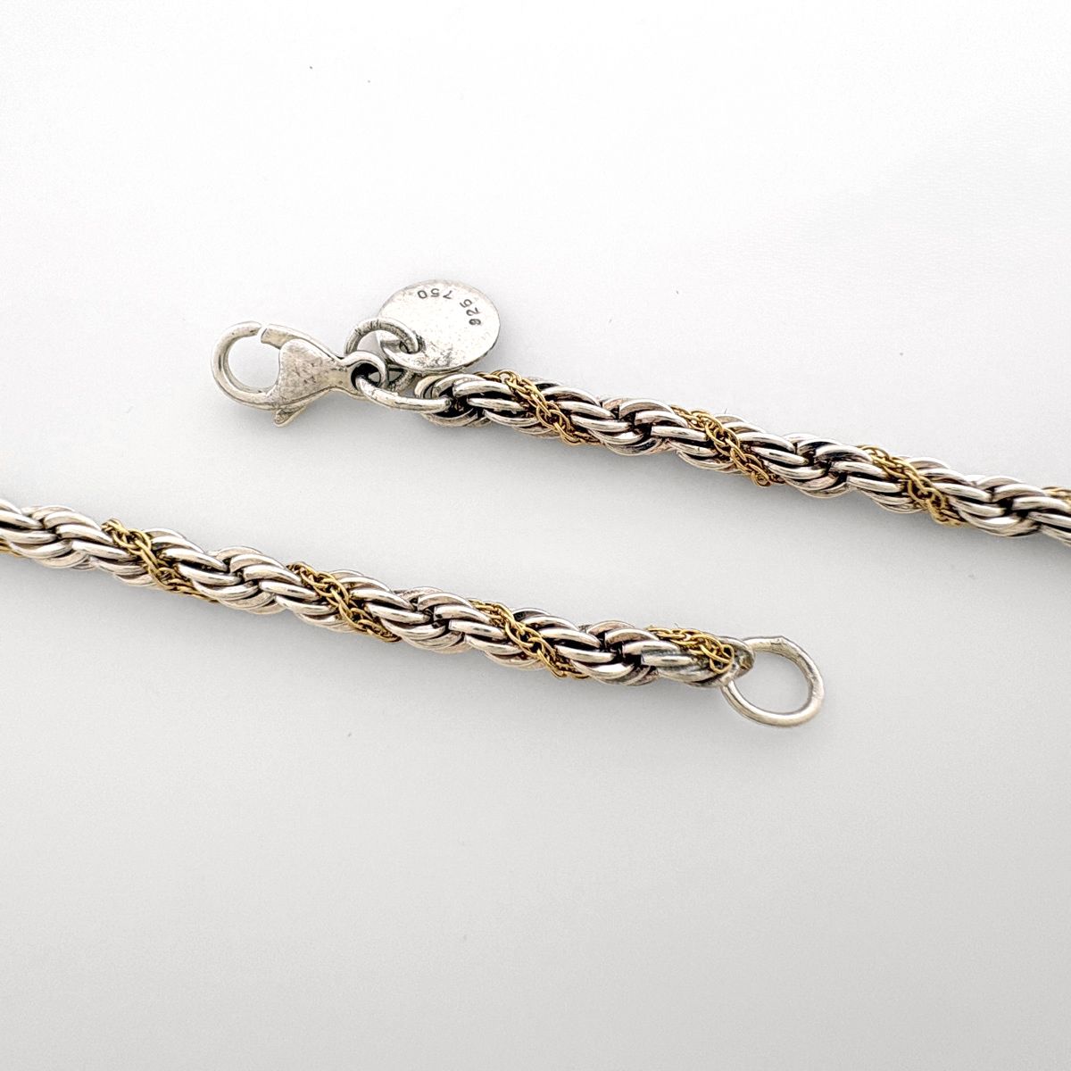 Tiffany & Co Necklace Twist Rope Combination 18k Sterling Silver Gold — view 2