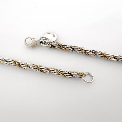 Tiffany & Co Necklace Twist Rope Combination 18k Sterling Silver Gold — view 2