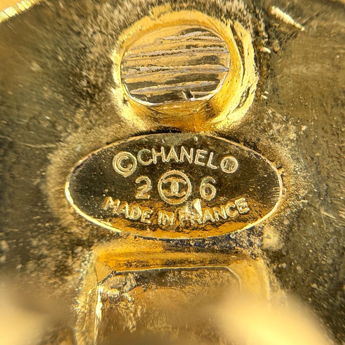 Chanel Earrings Quilted Round Gold Plated — view 4