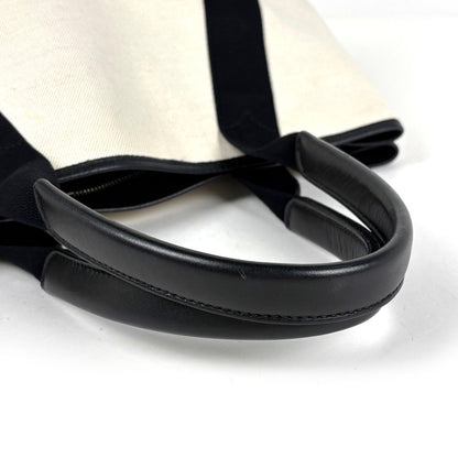 Balenciaga Tote Bag Navy Medium Cabas Canvas Natural Black — view 5