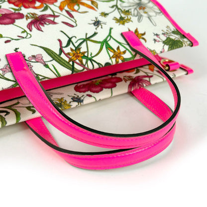 Gucci Handbag Flora 2-Way Canvas Pink Multicolor — view 6