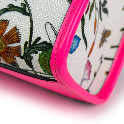 Gucci Handbag Flora 2-Way Canvas Pink Multicolor — view 3