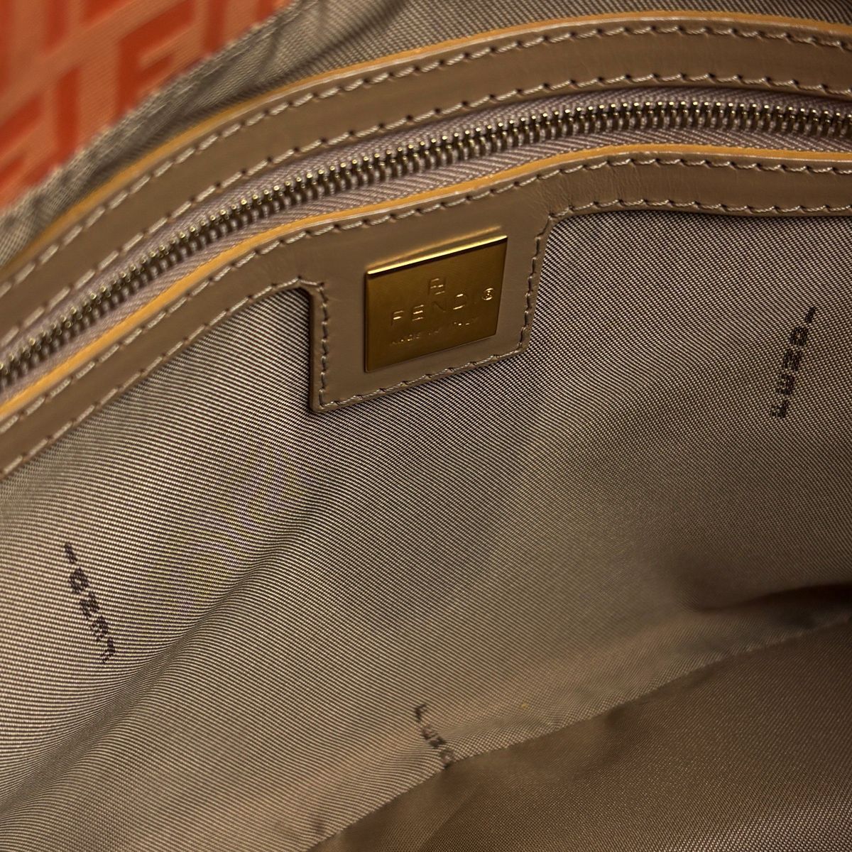 Fendi Shoulder Bag Zucchino Pattern Orange — view 7