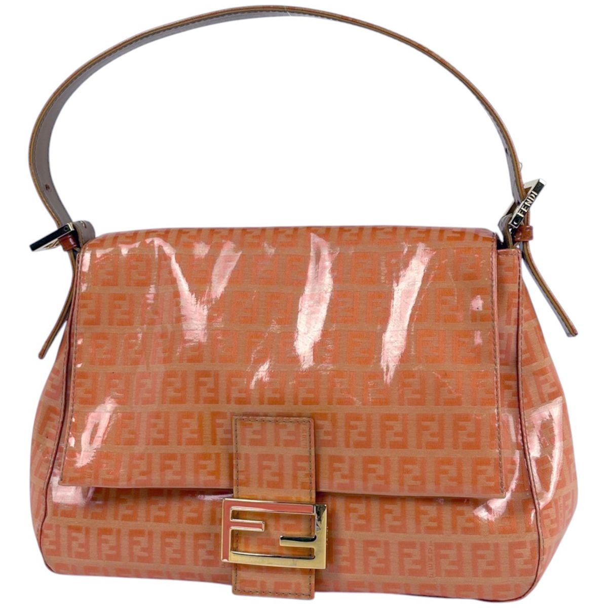 Fendi Shoulder Bag Zucchino Pattern Orange