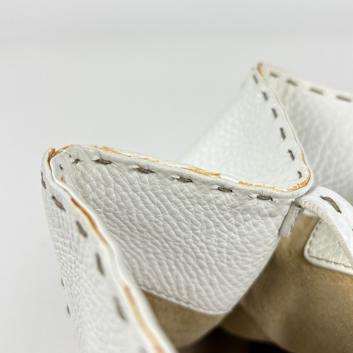 Fendi Tote Bag Selleria Linda Leather White — view 7