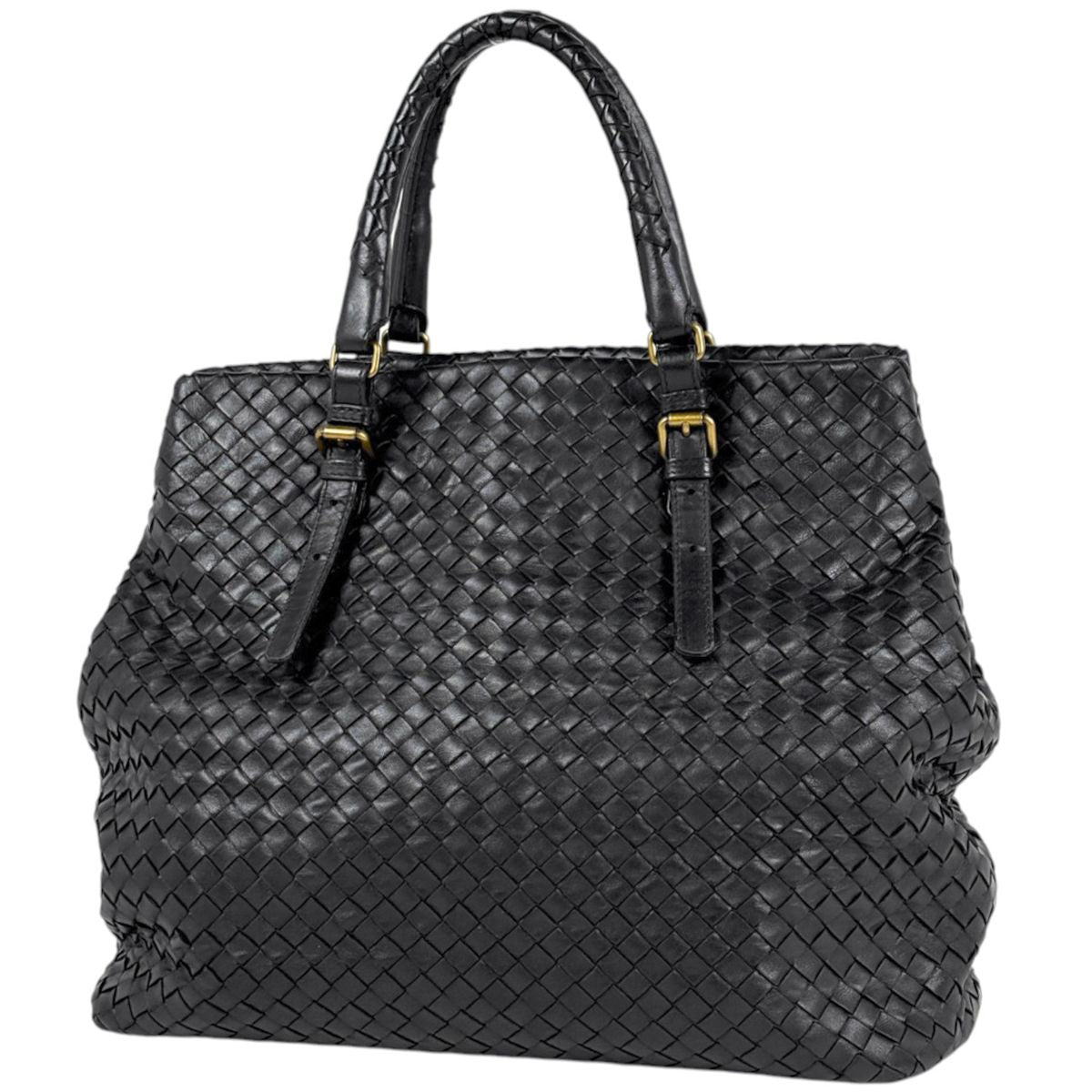 Bottega Veneta Tote Bag Intrecciato Leather Black