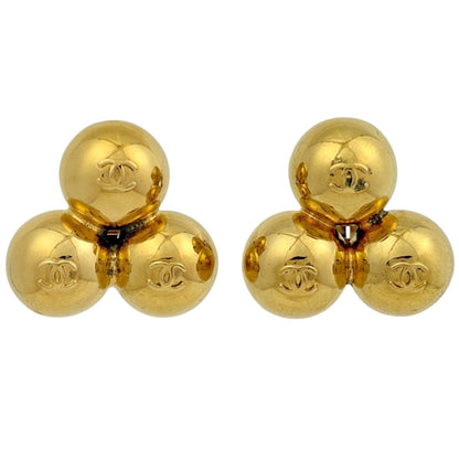 Chanel Earrings CC Logo Gold Plated