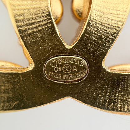 Chanel Brooch CC Logo Color Stone Gold — view 4