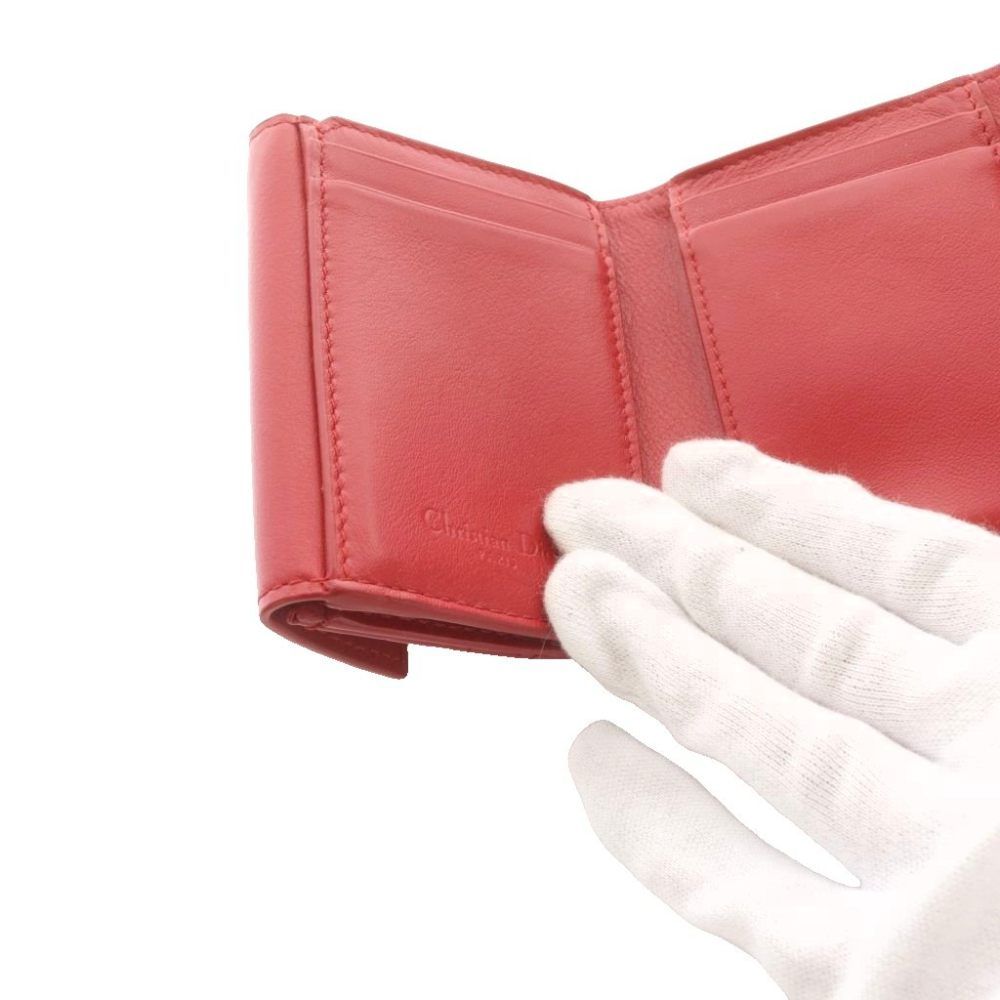 Dior Lady Lotus Wallet Trifold Red — view 8