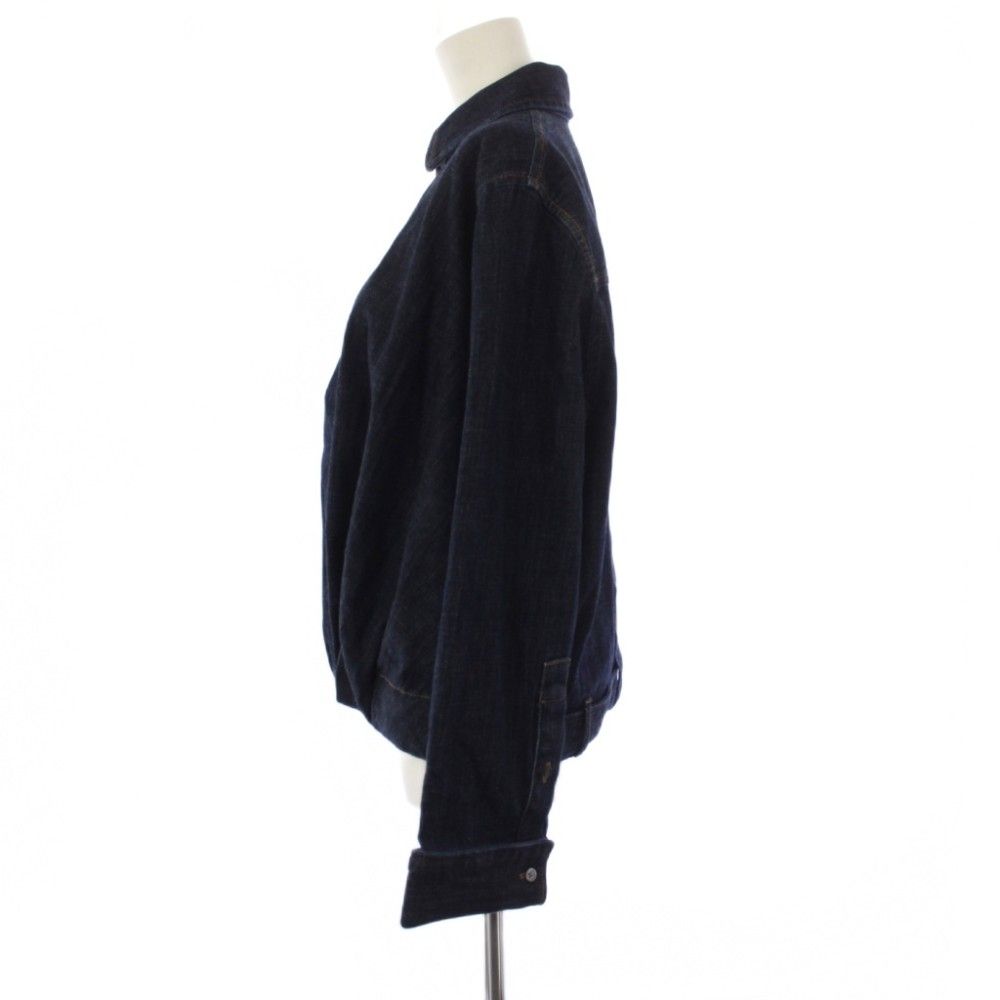 Loewe Draped Denim Shirt Blouse Long Sleeve Anagram Blue 32 — view 2