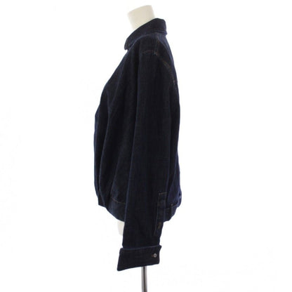 Loewe Draped Denim Shirt Blouse Long Sleeve Anagram Blue 32 — view 2