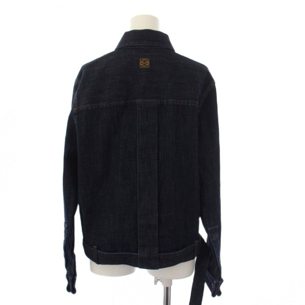 Loewe Draped Denim Shirt Blouse Long Sleeve Anagram Blue 32 — view 3