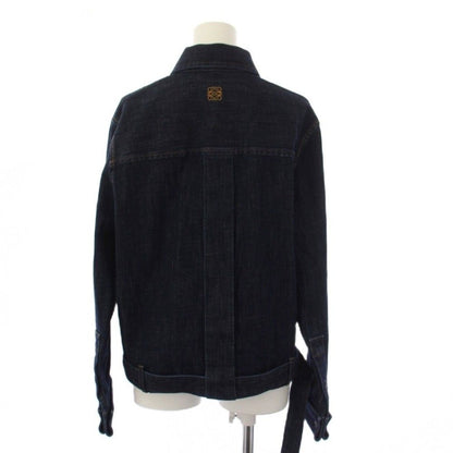 Loewe Draped Denim Shirt Blouse Long Sleeve Anagram Blue 32 — view 3