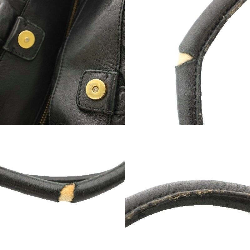 Prada Gathered Tote Bag Leather Black — view 8