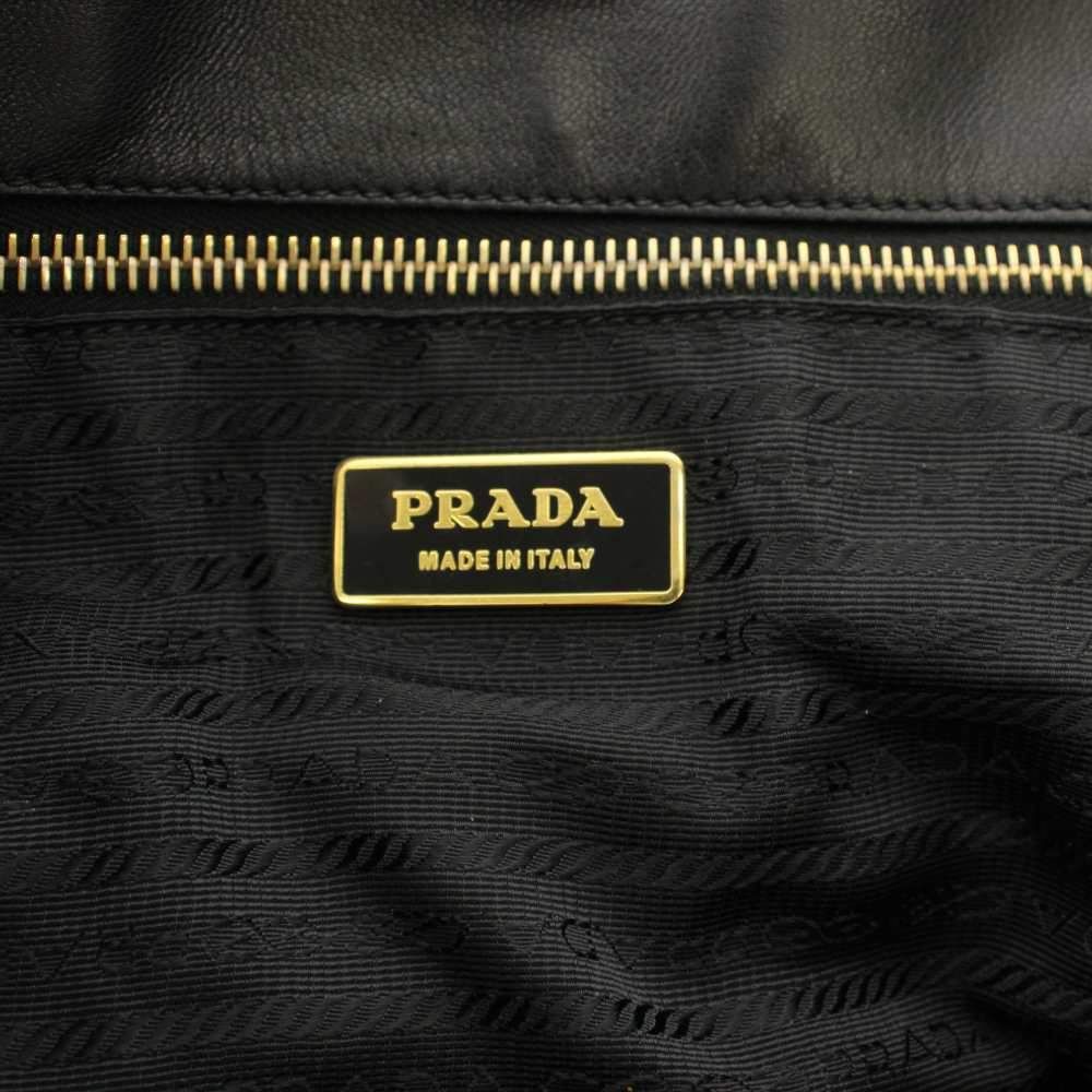 Prada Gathered Tote Bag Leather Black — view 5