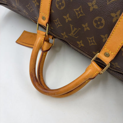 Louis Vuitton Keepall 60 Monogram Leather Brown Boston Bag Gold — view 6