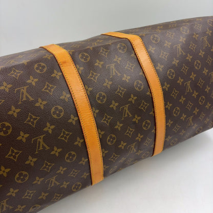 Louis Vuitton Keepall 60 Monogram Leather Brown Boston Bag Gold — view 7