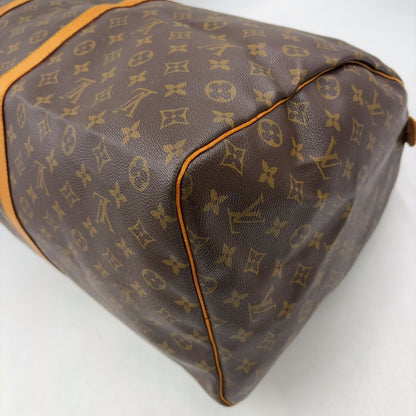 Louis Vuitton Keepall 60 Monogram Leather Brown Boston Bag Gold — view 8