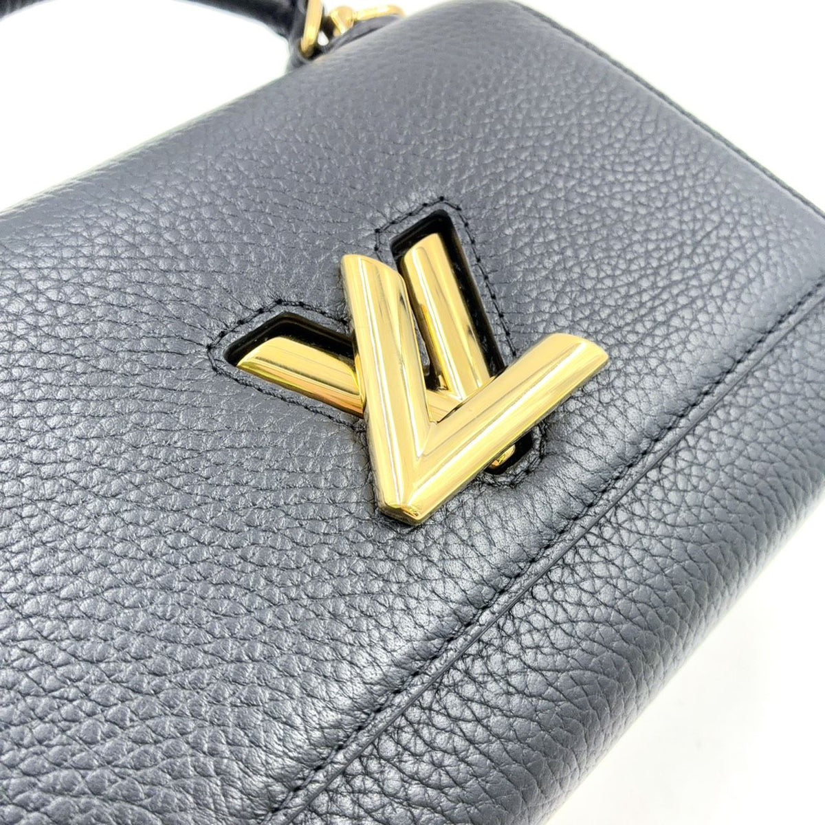 Louis Vuitton Twist One Handle PM Leather Black Handbag Gold — view 7