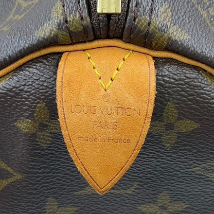 Louis Vuitton Keepall 60 Monogram Leather Brown Boston Bag Gold — view 4
