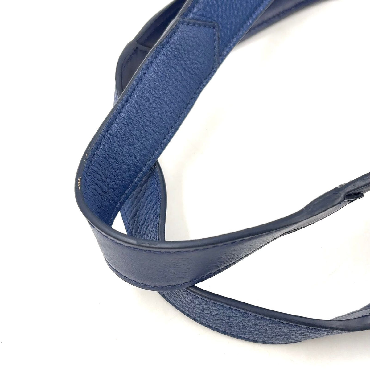 Prada Vitello Daino Enabled Leather Blue Tote Bag Silver — view 6