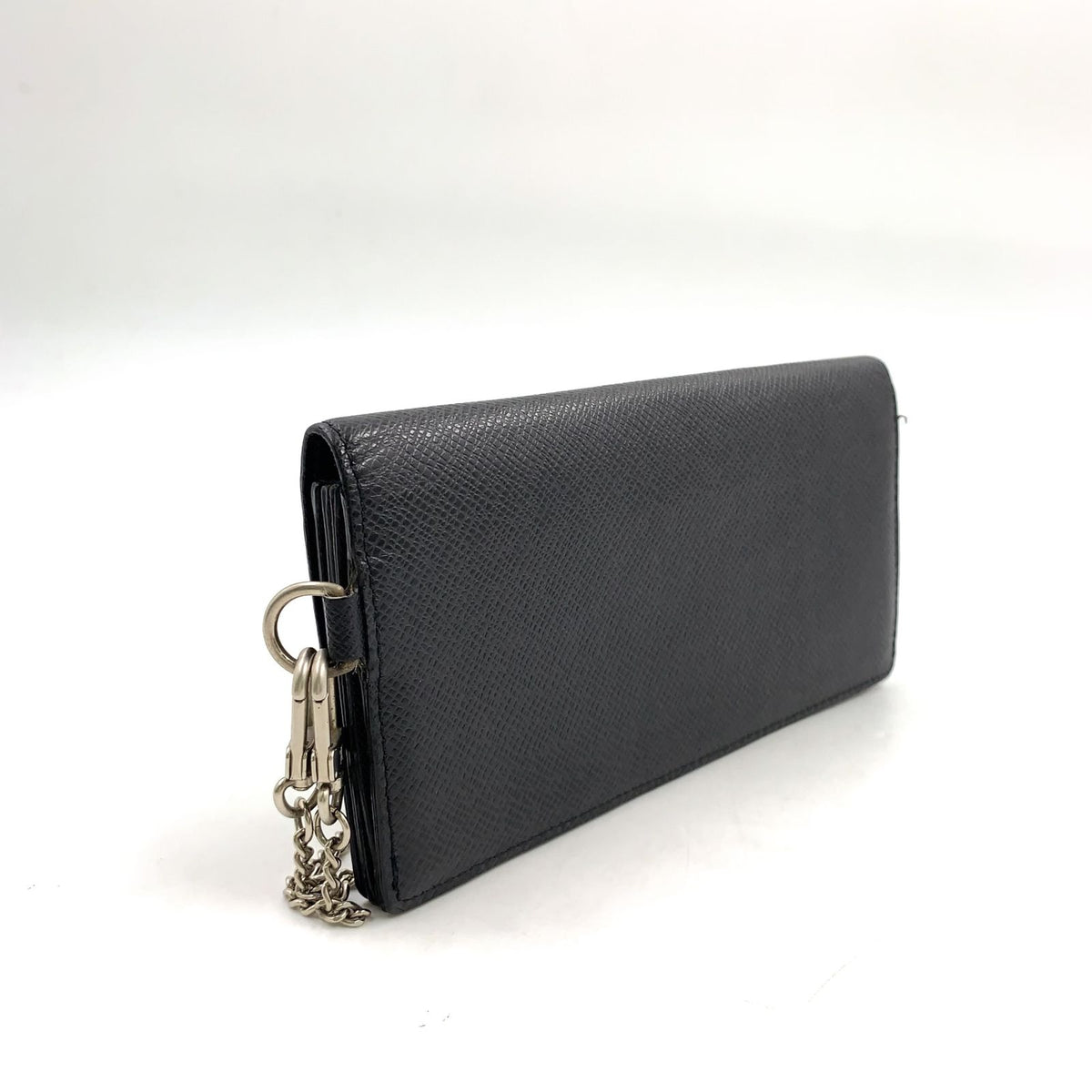 Louis Vuitton Portefeuille Accordion Taiga Ardoise Leather Black Wallet Silver — view 2
