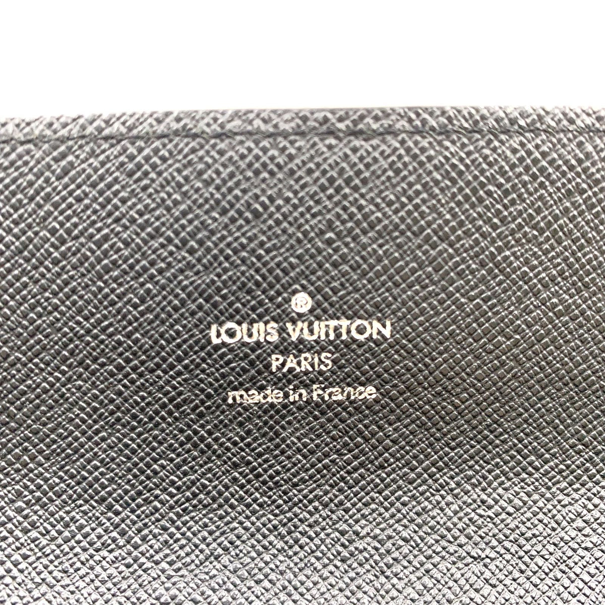 Louis Vuitton Portefeuille Accordion Taiga Ardoise Leather Black Wallet Silver — view 4