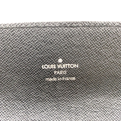 Louis Vuitton Portefeuille Accordion Taiga Ardoise Leather Black Wallet Silver — view 4