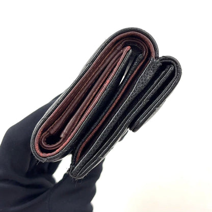 Chanel CC Logo Small Random Caviar Leather Black Trifold Wallet Gold — view 7
