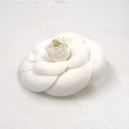 Chanel Camellia Corsage Satin White Gold Brooch — view 2