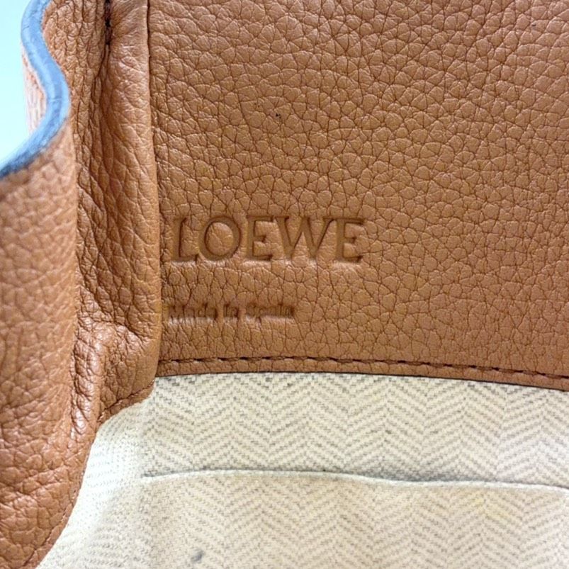 Loewe Drawstring Hammock Mini Leather Brown Shoulder Bag Gold — view 4