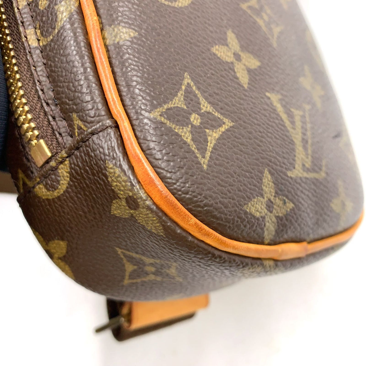 Louis Vuitton Pochette Gange Monogram Leather Brown Belt Bag Gold — view 8
